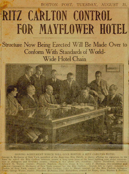 Announcing the Boston Ritz-Carlton, 1926 Announcing the Boston Ritz-Carlton, 1926